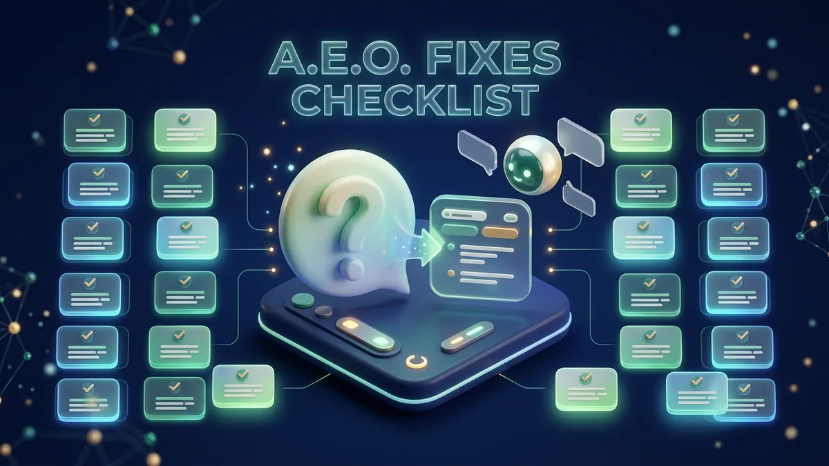 AEO Checklist: 21 Fixes to Get Quoted by ChatGPT & Perplexity